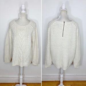 CYNTHIA ROWLEY chunky knit exposed zip sweater